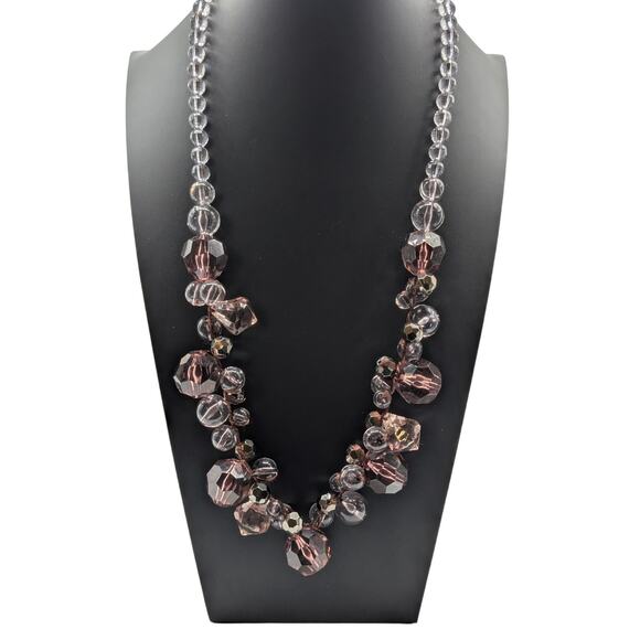 Mark by Avon Smoky Purple Tones Cluster Faceted Beaded Statement 32 Necklace - Picture 6 of 7